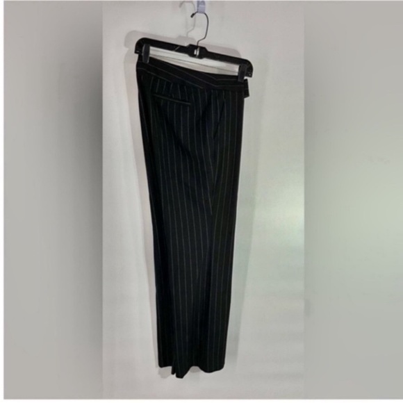 LOFT Pants - Ann Taylor Loft Classic Black White Pin Striped Wide Leg Work Trendy Trousers 10